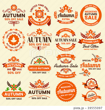 Autumn Label Vintage Vector Logo for banner 39555097