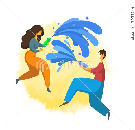 Songkran, Thai New Year's festival. Man and woman 39557494