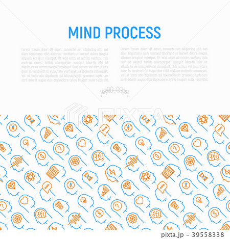 Mind process concept with thin line icons Mind process concept with thin line icons 39558338
