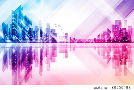 City skyline silhouette at sunset 39559498