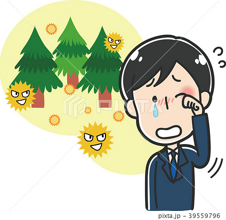 花粉に苦しむビジネスマンのイラスト 花粉に苦しむビジネスマンのイラスト 39559796