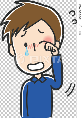 目をこする男性のイラスト素材 39559798