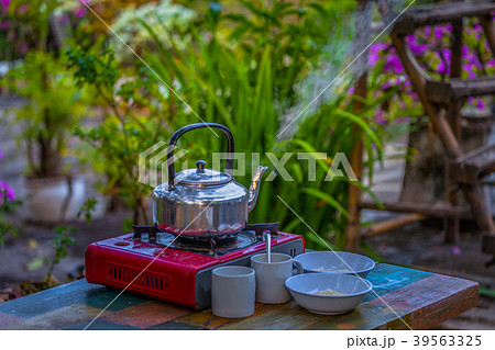 Gas stove and kettle easy picnic cooking suit 39563325