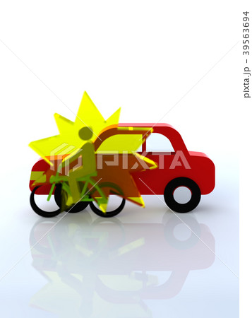 交通トラブル 車と自転車の接触事故のイラスト素材