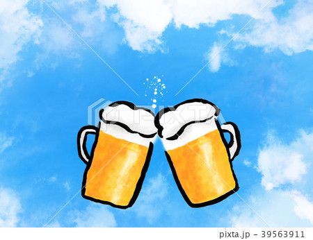 ビール　　手描き水彩 39563911