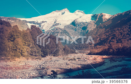 Valley of river Cauquenes and mountain Tronador Valley of river Cauquenes and mountain Tronador 39566376