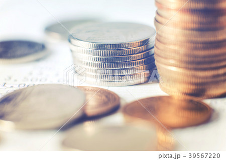 Graph on rows of coins for finance and banking Graph on rows of coins for finance and banking 39567220