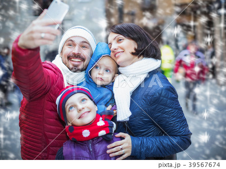 Happy family making selfie Happy family making selfie 39567674