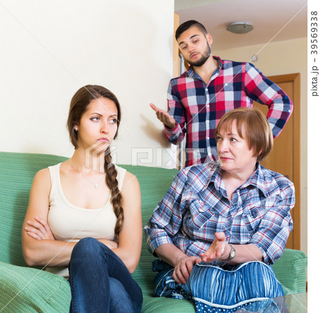 Mother having conflict with children Mother having conflict with children 39569338