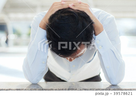 Young man is stressed. 39578621