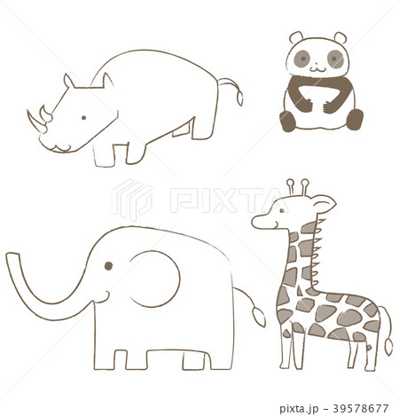 Easy Line Drawing Animal Part 1 Stock Illustration