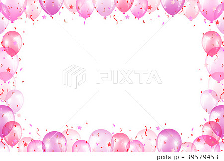 風船 フレーム ピンク 背景 のイラスト素材