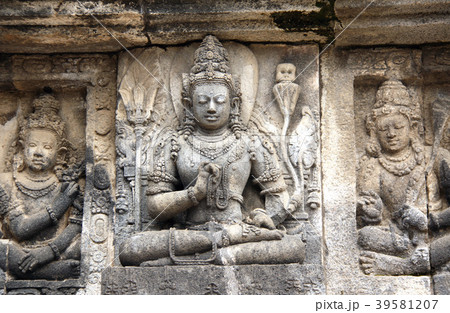 Bas-relief of Buddha Prambanan Yogyakarta Java, In 39581207