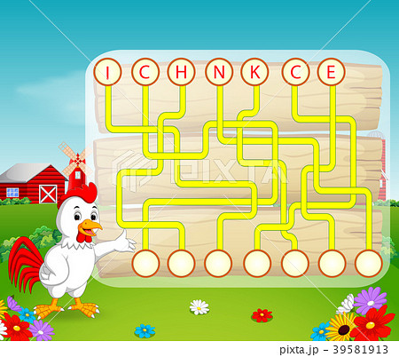 Logic Puzzle Game For Study English With Roosterのイラスト素材