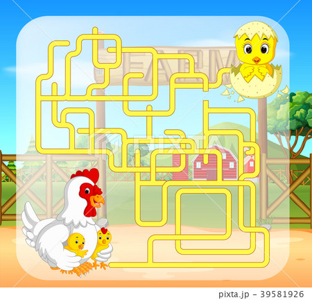 maze game with chicken 39581926