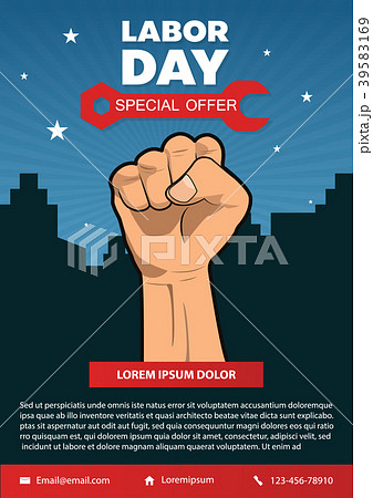 happy labor day american flag banner collectionのイラスト素材