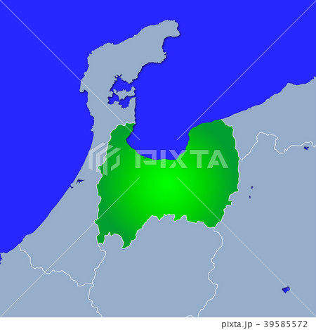 富山県地図のイラスト素材