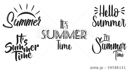 Summer lettering design set. Isolated on white bac 39586131