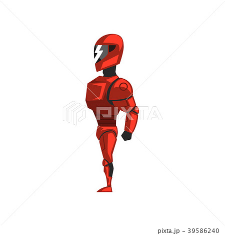 Red robot spacesuit, superhero, cyborg costume 39586240