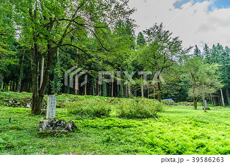 坂戸城跡に建つ直江兼次上杉景勝生誕之地と刻まれた石碑 39586263
