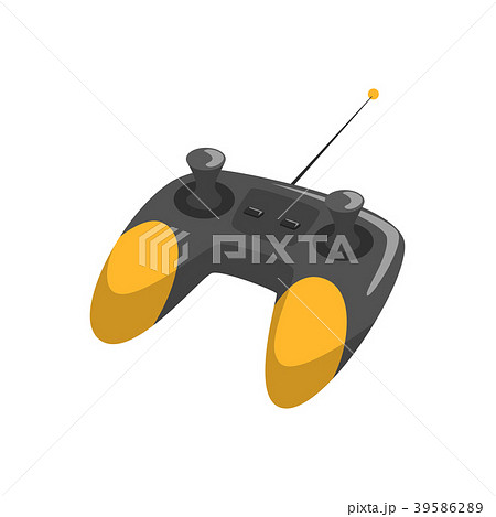 Black and yellow wireless joystick with antenna 39586289