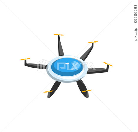Colorful flat vector icon of flying drone. Air 39586293