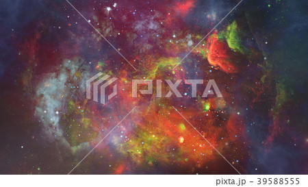 Nebula and galaxy in space. Nebula and galaxy in space. 39588555