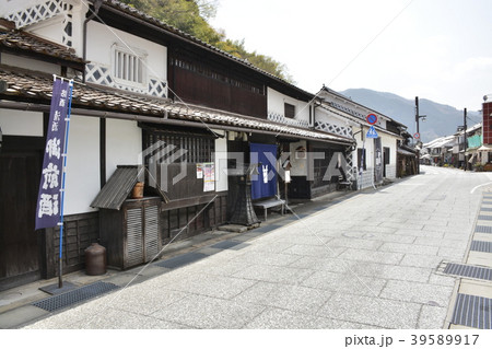 岡山県 真庭市 勝山の古い町並みの写真素材