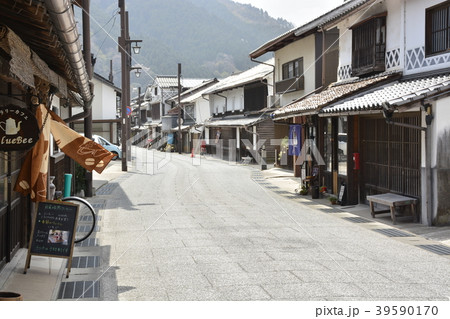 岡山県 真庭市 勝山の古い町並みの写真素材