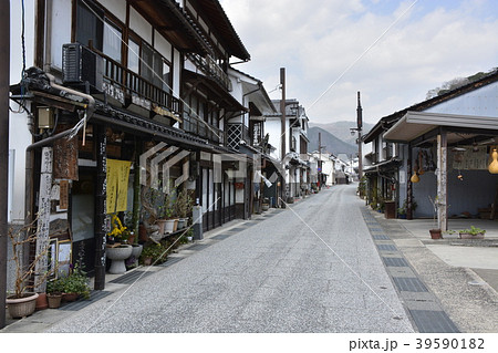 岡山県 真庭市 勝山の古い町並みの写真素材