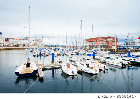 Yachts at A Coruna port, Spain Yachts at A Coruna port, Spain 39591417