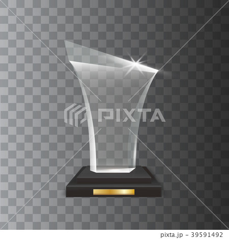 Transparent Realistic Acrylic Glass Trophy Award Transparent Realistic Acrylic Glass Trophy Award 39591492