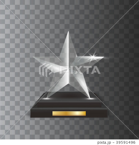 Transparent Realistic Acrylic Glass Trophy Award Transparent Realistic Acrylic Glass Trophy Award 39591496