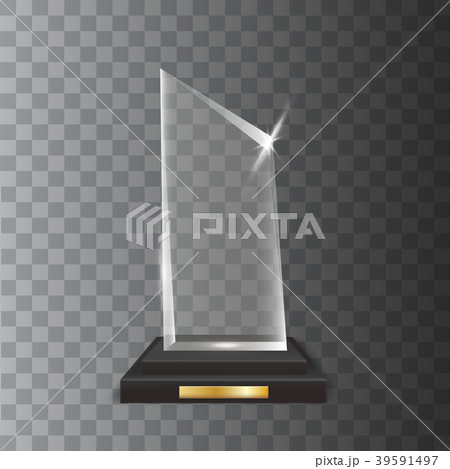 Transparent Realistic Acrylic Glass Trophy Award Transparent Realistic Acrylic Glass Trophy Award 39591497