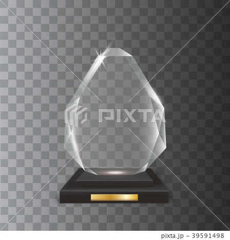 Transparent Realistic Acrylic Glass Trophy Award Transparent Realistic Acrylic Glass Trophy Award 39591498