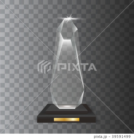 Transparent Realistic Acrylic Glass Trophy Award Transparent Realistic Acrylic Glass Trophy Award 39591499
