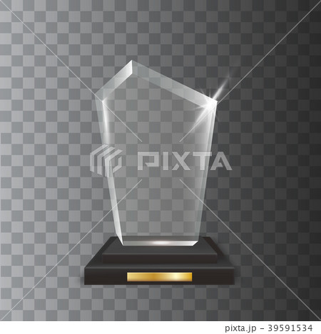 Transparent Realistic Acrylic Glass Trophy Award 39591534