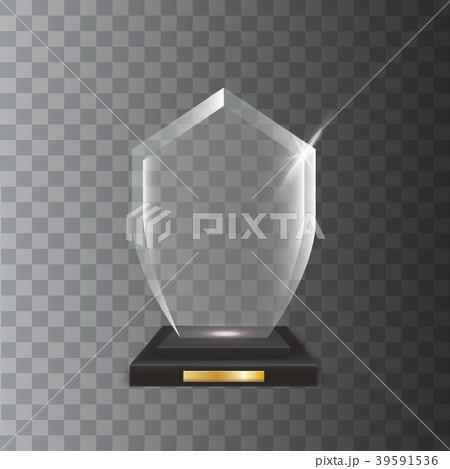Transparent Realistic Acrylic Glass Trophy Award Transparent Realistic Acrylic Glass Trophy Award 39591536