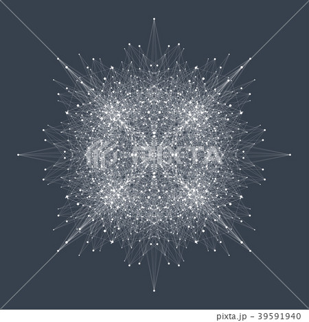 Fractal element with connected lines and dots. Big Fractal element with connected lines and dots. Big 39591940