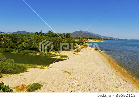 mouth of Senia River in Vinaros, Spain. 39592115