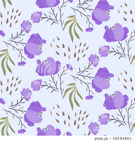Bright summer pattern with violet poppy flowers Bright summer pattern with violet poppy flowers 39594801