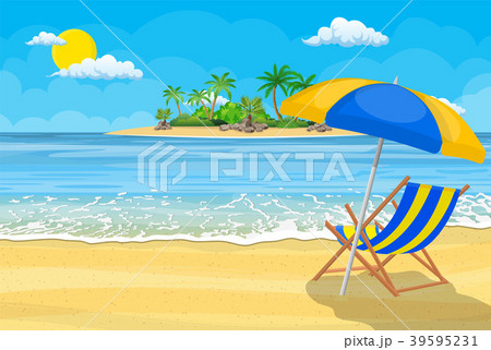 Landscape of wooden chaise lounge, 39595231