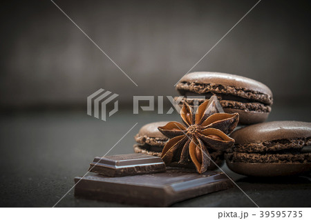 chocolate or coffee taste french macaroons and 39595735