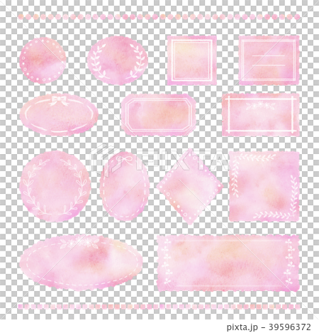 Watercolor style hand drawn frame set (Momoiro) 39596372