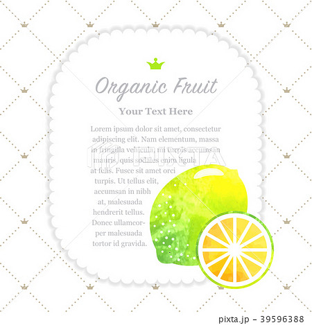 Watercolor nature organic fruit memo frame 39596388