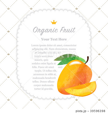 Watercolor nature organic fruit memo frame 39596398