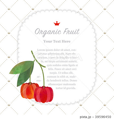 Watercolor nature organic fruit memo frame 39596450