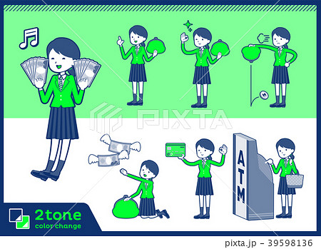 2tone type school girl green Blazer_set 11 39598136