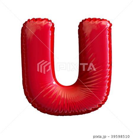 Red letter U made of inflatable balloon isolated 39598510