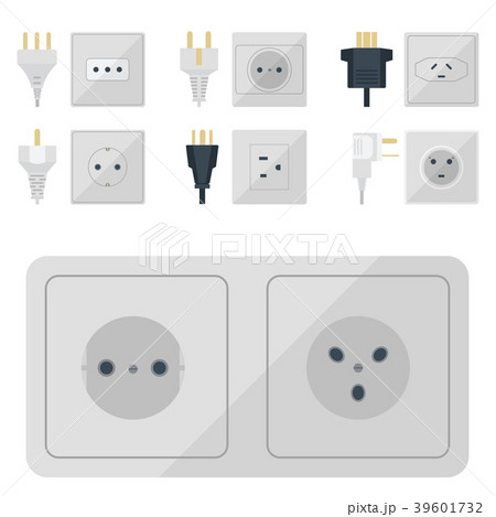 Electric plugs stack outlet illustration energy 39601732